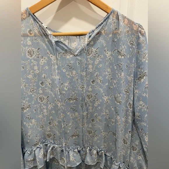 SENLIS Blue Long Sleeve Dress Sz M - Picture 5 of 7